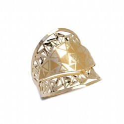 Anel Sobreposto Geom�trico em Ouro 18 Kilates - 25021